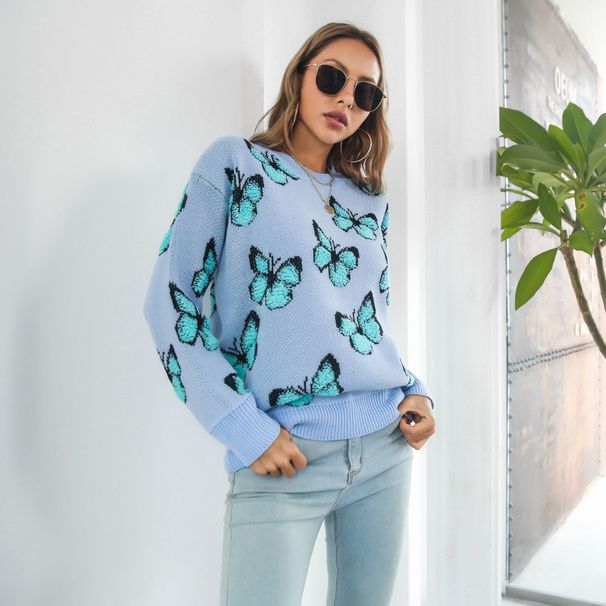 Aria Basics Aria Basics Hot-Selling Real Shot Y2K 3D Butterfly For Women Loose Fit Autumn Winter Long Sleeve European And American Style Knitted_ecoleips.com