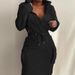 New 2025 Women's Waist Cinching Pocket Sweatshirt Dress Long Sleeve Casual Cross-Border E-Commerce European American Style with Tie up Waist_ecoleips.com