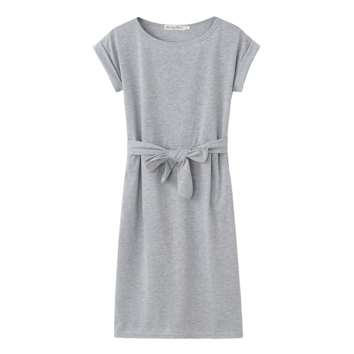 Summer Fashion Women's Solid Color Dress With Tie Word Collar And Pocket Stylish Casual Maxi Dress For Women_ecoleips.com