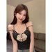 Purely Alluring Beaded Sleeveless Strapless Top With Lace Inserts, Ultra-slim Fit, Sexy Chinese-style Summer Camisole_ecoleips.com