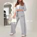 Women's Elegant 2 Piece Set Solid Color Ribbed Casual Fashion Suit For Commuting Spring/Autumn_ecoleips.com