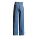 Women's Clothing Fashionable Design Straight Pants Summer New High Waist Printed Love Hollow Wide Leg Jeans_ecoleips.com