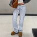 Women's Clothing Stretch Solid Color Denim Pants 90s Boyfriend Style Retro Jeans_ecoleips.com