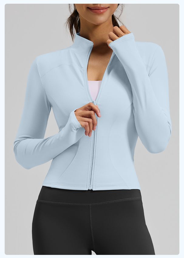 K Wearing Thin, Tight Fitting Long Sleeved Yoga Clothes For Women's Fitness, Running, Sports, And Yoga Outerwear_ecoleips.com