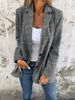 Independent Station Foreign Trade Autumn Winter Plaid Blazer Women Commuting Style Elegant Ladies Button Top_ecoleips.com