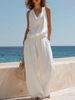 Women's Sleeveless Ruffled Neck Wide Leg Pants Set European American Style Summer Casual Vacation Two Piece Trendy Cross Border_ecoleips.com