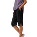 Women's Clothing Casual Loose Pocket Pants Shorts Cotton Linen Elastic Waist New_ecoleips.com