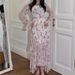 European And American 2024 Summer Cross-Border Chiffon Floral Ruffle Sleeve Long Asymmetrical Patchwork Dress_ecoleips.com