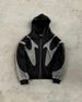 Y2K Streetwear Hooded Zip-Up Jacket – Retro Harajuku Print Unisex Oversized Sweatshirt (Black/Blue/Green/Gray)_ecoleips.com