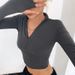 Women's Clothing Autumn Fashion Women's T Shirt Long Sleeved Zipper Half Open Collar Sexy All Match T Shirt For Women_ecoleips.com