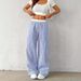 2026 New European And American Style Fashion Straight-Leg Thin Striped Pants, Women's Summer Casual Pants_ecoleips.com