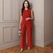 95% Polyester Elegant Lounge Wear (White/Black/Red/Navy/Orange, S-XL) | Breathable & Chic Two-Piece Outfit"_ecoleips.com