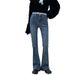 Women's Flared Jeans 2026 Spring Autumn New Style High-waisted Slimming And Height-enhancing Straight-fit Petite_ecoleips.com
