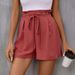 Summer Hot Shorts, Fashionable, Casual, Refreshing, Comfortable, High Waisted, Solid Color Shorts For Women_ecoleips.com