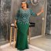 Women's Clothing Fashion Rhinestone Dress Plus Size Rhinestone Evening Dress – Polyester Bodycon Midi Dress For Women (White/Red/Green)_ecoleips.com
