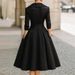 Women's Long Sleeve Maxi Dress Elegant Slimming Waist Formal Independent Station Clothing_ecoleips.com