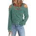 Aria Basics Aria Basics 2023 Autumn/Winter European And American Cross-Border Women's Fashion Casual Solid Color Off-Shoulder Loose_ecoleips.com