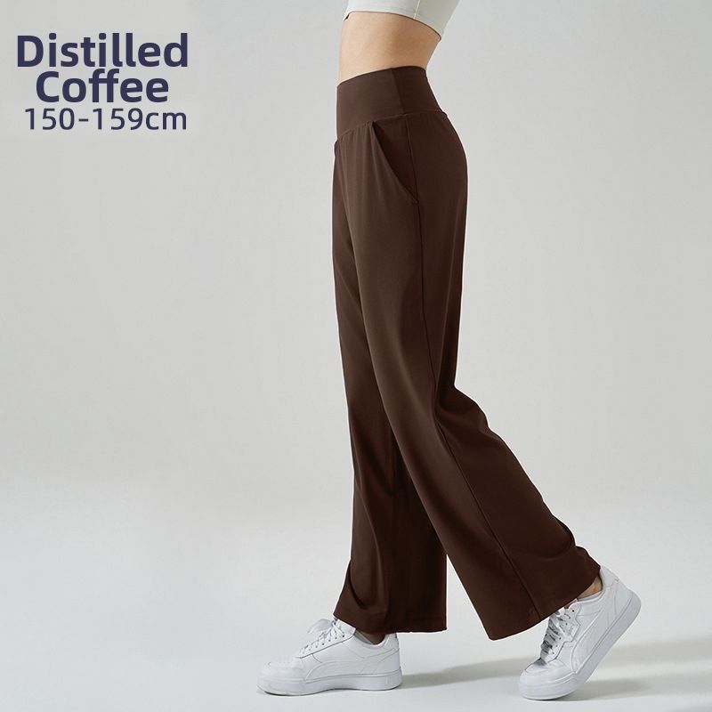 Women's Clothing Naked Feel Yoga Sports Wide Leg Pants High Waisted Casual Breathable Women's Sportswear With Fairy Like Drape Straight Leg_ecoleips.com