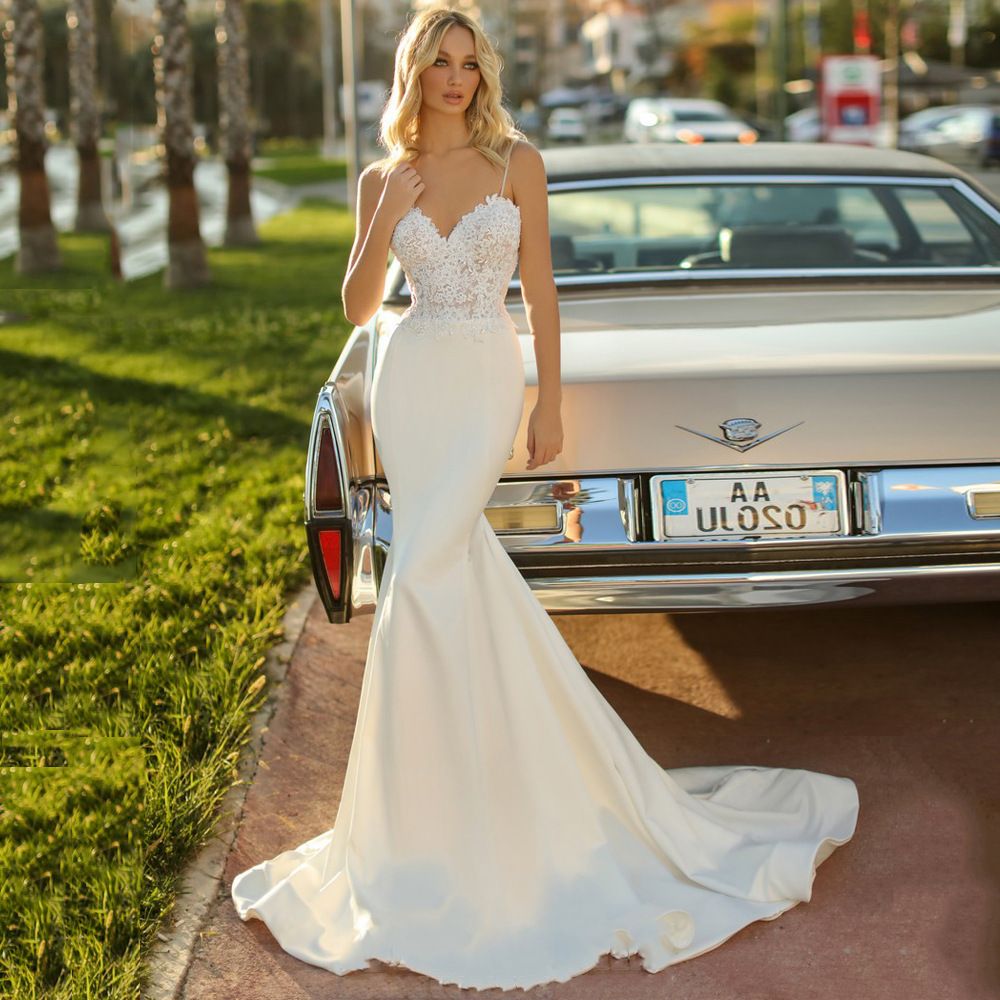Women's Clothing Spring New Female White Simple Travel Photography Fishtail Bride Tube Top Korean Style Gown_ecoleips.com