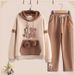 Women's Autumn/Winter Hoodie Set, New Style For Junior High School Students, Hooded, Loose Fit, Casual Two Piece Set, Warm Long Sleeved Clothing_ecoleips.com