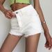 Women's Clothing Summer Solid Color High Waist Slim And Long Legs Cut Edge Old Raw Edge Denim Shorts Women's Pants_ecoleips.com