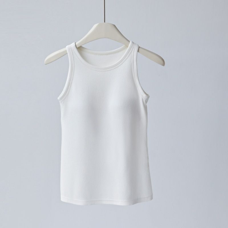 Spring Summer Mulberry Silk Padded Tank For Women, Thin Breathable Base Layer Modal Sleeveless Top_ecoleips.com