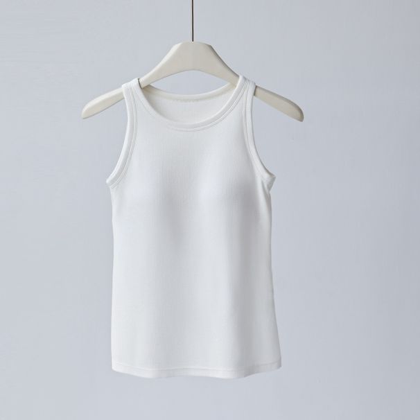 Spring Summer Mulberry Silk Padded Tank For Women, Thin Breathable Base Layer Modal Sleeveless Top_ecoleips.com