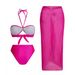 Women's Clothing Bikini Three Piece Set Sexy Halter Neck Bikini Split Women's Swimsuit Beach Skirt Swimsuit_ecoleips.com