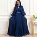 3823 Muslim Fashion Women's Clothing Waist-Cinching Strap Large Cape Long Sleeve Two-Piece Dress Set_ecoleips.com