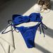 Women's Clothing Solid Color Shiny Small Flower Tube Top Split Swimsuit Swimsuit Bikini_ecoleips.com