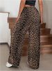 K Street Style Low Waist Casual Pants Straight Leg Wide Leg Pants Fashionable And Versatile Leopard Print Pants_ecoleips.com