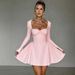 European And American Hot-Selling Women's 2024 New Autumn Strapless Slim Sexy Long Sleeve Slimming Princess Dress_ecoleips.com
