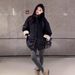 girl European Style Stand Collar Fleece Lined Cotton Jacket For Women 2024 Winter New Workwear Thickened Warm Lamb Wool_ecoleips.com