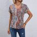 Vintage Floral Print Blouse for Women Short Sleeve Breathable Summer Top Full Coverage Pattern_ecoleips.com