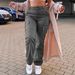 Women's Clothing Casual Overalls Spring And Summer Retro Multi Pocket Straight Long Pants_ecoleips.com