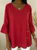 Women's V Neck Button Down Shirt Loose Fit Comfortable Solid Color Cotton Linen Blend New Arrival From Europe & America 2026_ecoleips.com