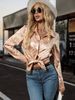 Women's Fashion Ruffle Trim Shirt Spring Autumn Collar Blouse European American Style Cross Border Popular_ecoleips.com