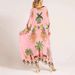 Women's Clothing 2025 European And American Cross-Border New Spring V-Neck Printed Loose Fashion Dress_ecoleips.com