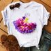 Cross-border Supply Casual Letter Print European And American 3D Petal Girl Short-sleeve T-shirt Wholesale_ecoleips.com