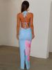 Mozision Halter Print Sexy Maxi Dress Women Gown Elegant Halter Backless Sleeveless Back Split Bodycon Club Party Long Dress_ecoleips.com