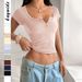 European And American Y2K Hot Girl Style Lace Short Sleeved Vest Women's T Shirt Women's Clothing 2025 Summer_ecoleips.com
