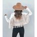Women's Clothing Autumn New Slim Tops Long Sleeved Printed Tassel Jacket_ecoleips.com