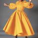 Plus Size Women's Clothing European And American Loose Fashion Solid Color Big Hem Puff Sleeve Midi African Dress_ecoleips.com
