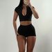 Verve KaiKuo Sports Hot Girl Style Zipper Short Sleeve Shorts Two-Piece Set Women's Clothing 2025 Summer_ecoleips.com