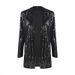 2025s Wind Performance Gold Sequin Suit Coat Night Club Women's Cardigan Bar Party Stage Dress_ecoleips.com
