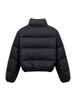 "Women's Short Puffer Jacket Winter Coat With Scarf Collar, Thickened Warm Zip Up Outerwear Loose Fit Casual Streetwear 3D Effect, Black, S/M/L"_ecoleips.com