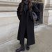 Timeless Double-Breasted Trench Coat – Long Wool-Blend Overcoat With Belted Waist (S/M/L, Black/Brown/Grey For Effortless Elegance)_ecoleips.com