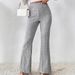 Women's Knit Jacquard Flared Pants - Street Style Low Waist Comfortable Stretchy Long Pants For Casual Wear_ecoleips.com