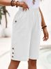 2025s 2025 New Cotton Linen Shorts Five-Point Women's Solid Color Straight Pants_ecoleips.com