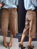 Women's Retro Wide Leg Jeans Y2 Style Bermuda Straight Leg Mid Length Pants Versatile Slimming_ecoleips.com